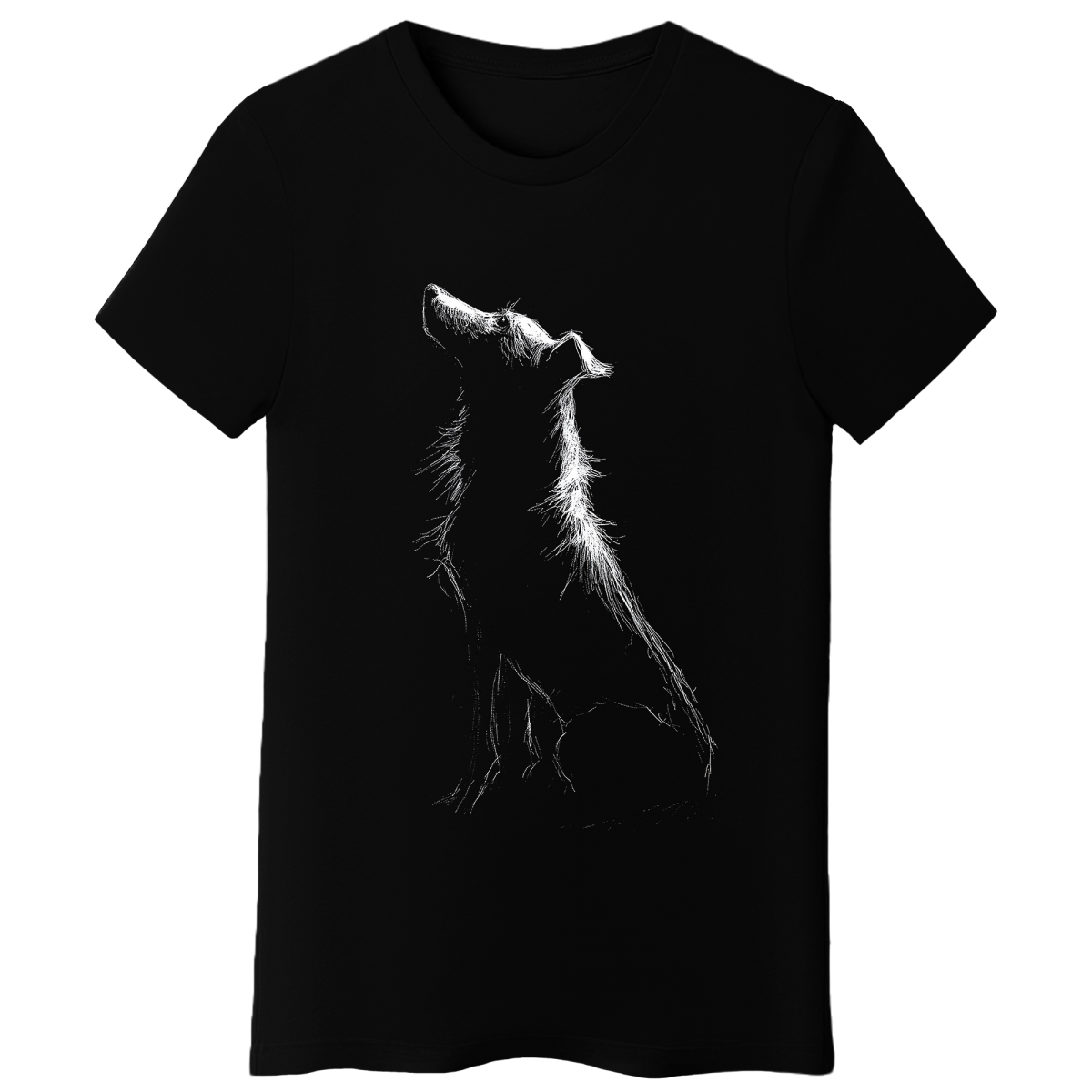 Koszulka Damska Pies Szkic - Czarna