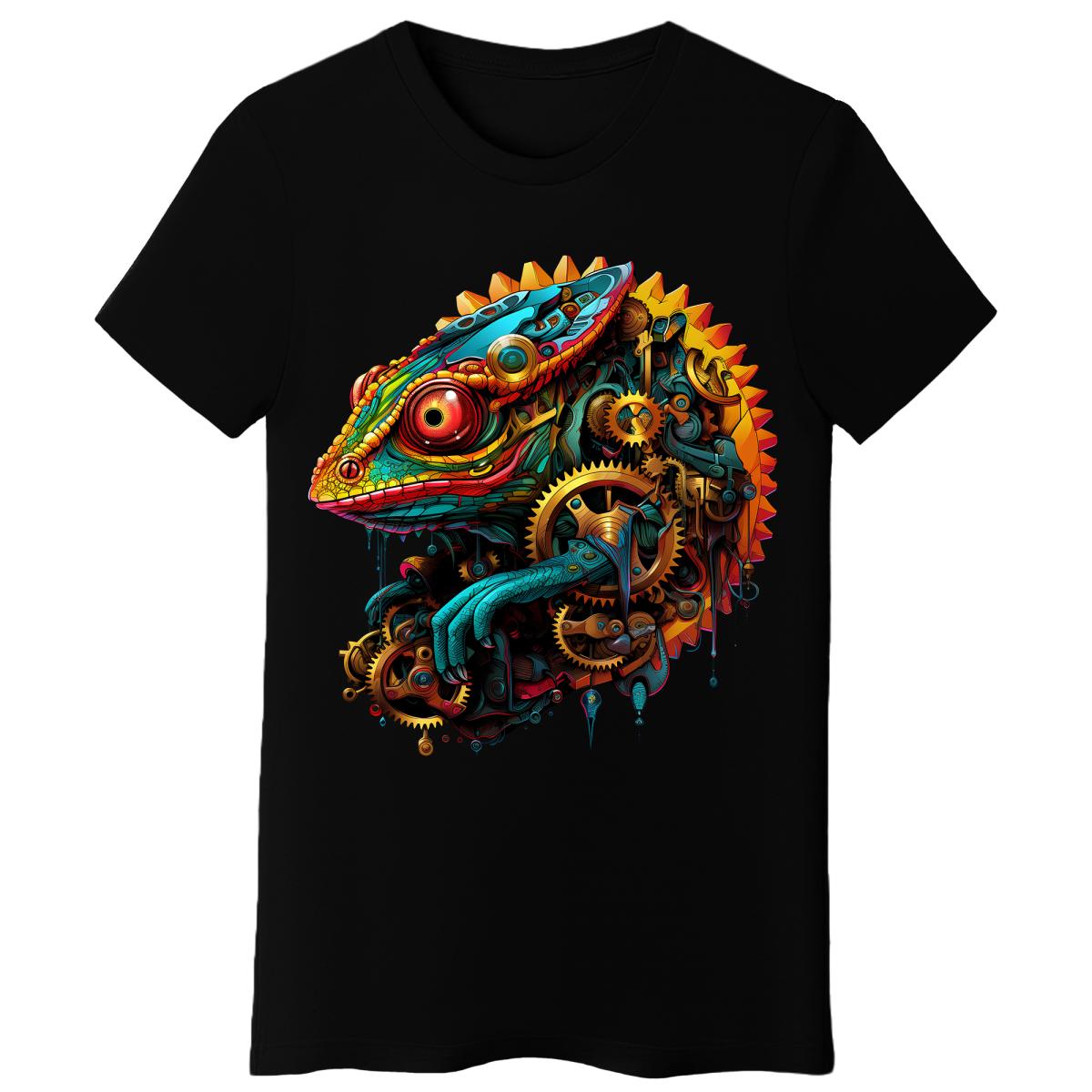 Koszulka Damska Kameleon Mechaniczny - Czarna