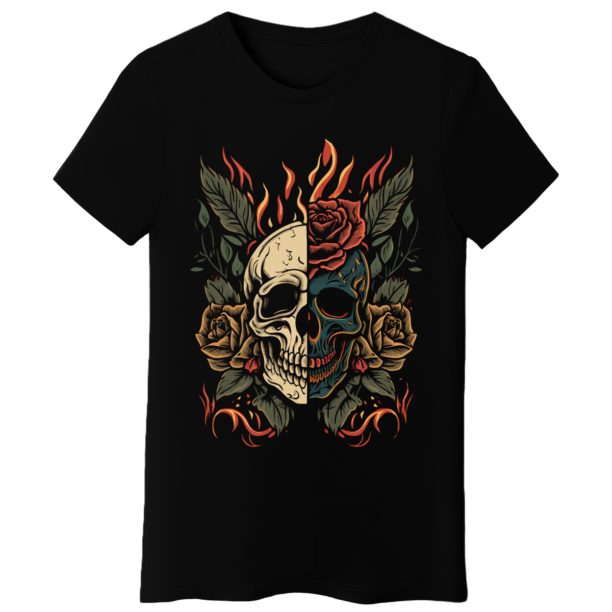 Koszulka Damska Mroczna Róża - Czarna