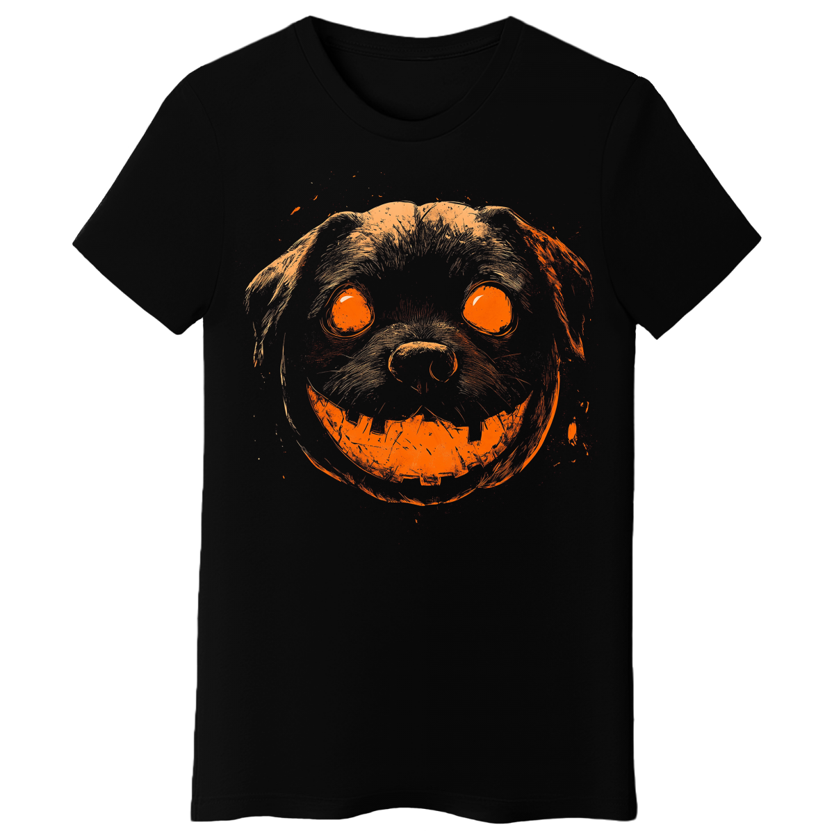 Koszulka Damska Halloweenowy Pies - Czarna