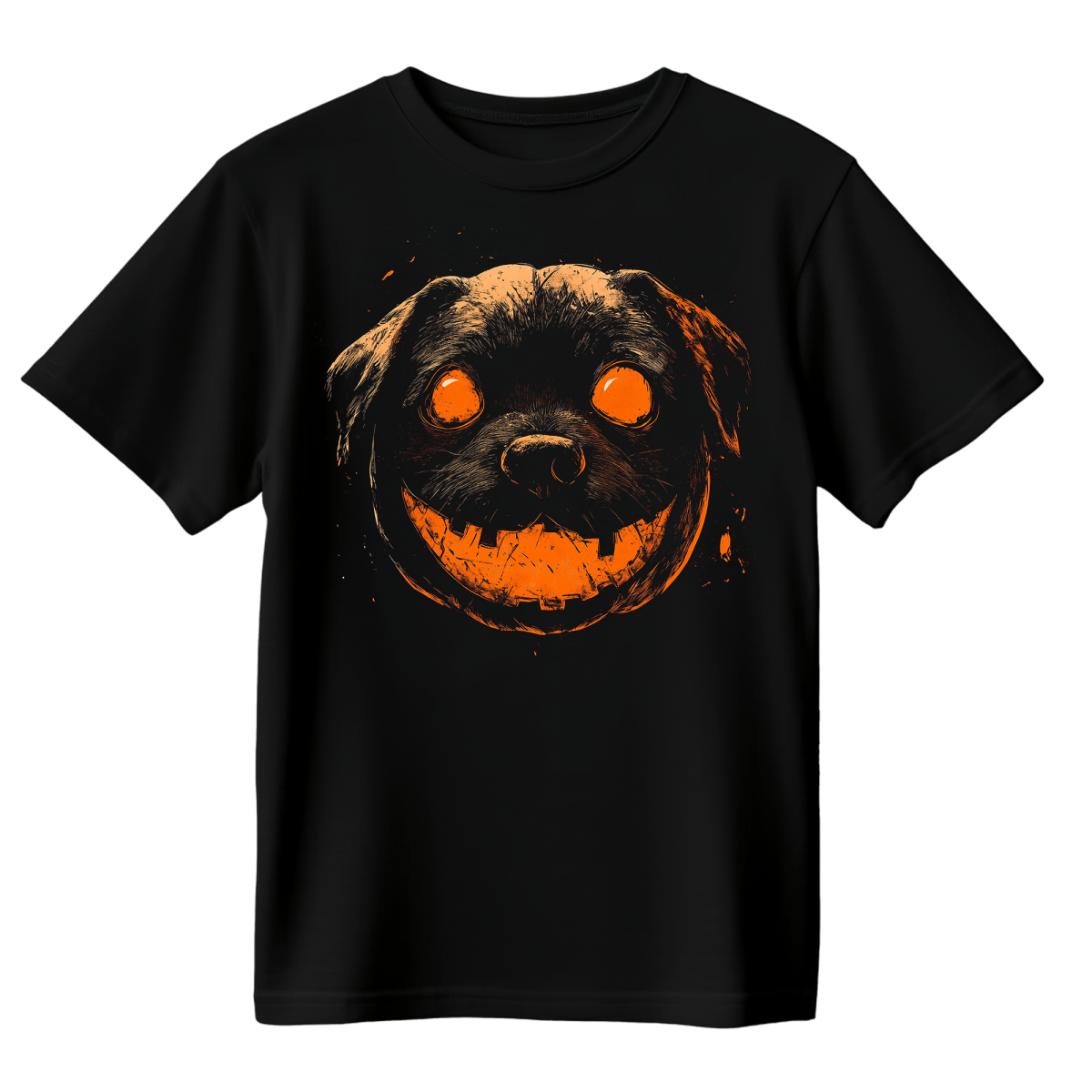 Koszulka Męska Halloweenowy Pies - Czarna