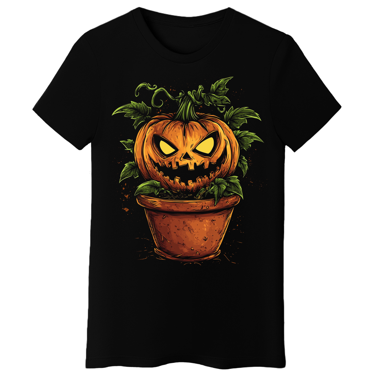 Koszulka Damska Potworna Dynia - Czarna