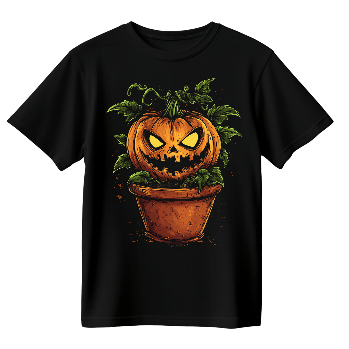 Koszulka Męska Potworna Dynia - Czarna