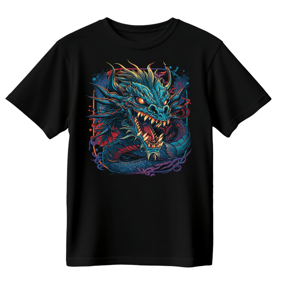 Koszulka Męska Smocza Furia - Czarna