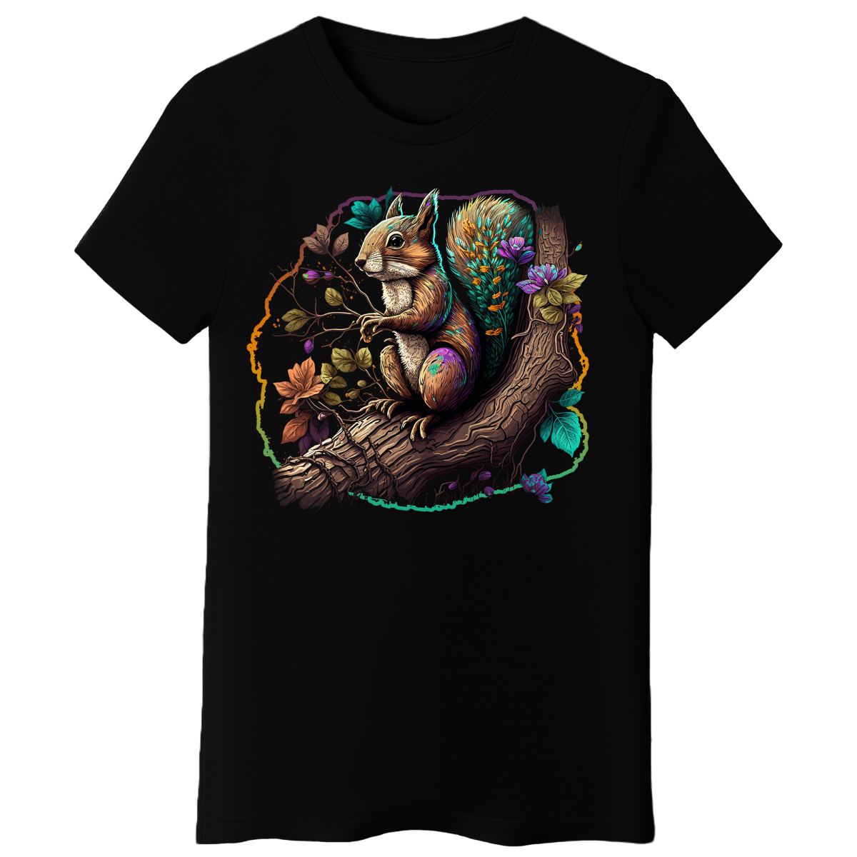 Koszulka Damska Wiewiórka - Czarna