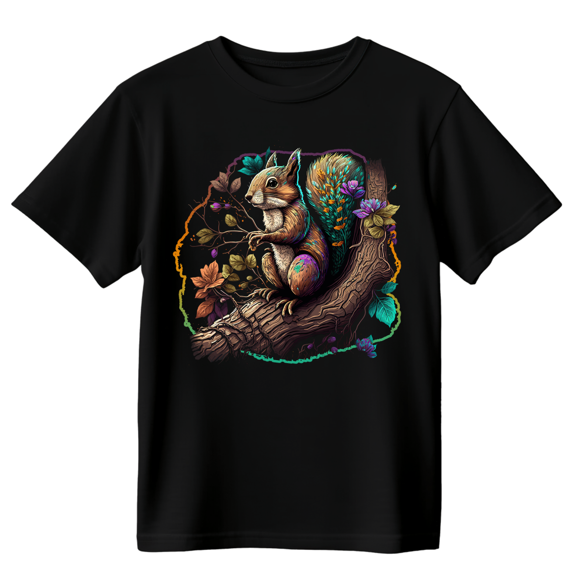 Koszulka Męska Wiewiórka - Czarna