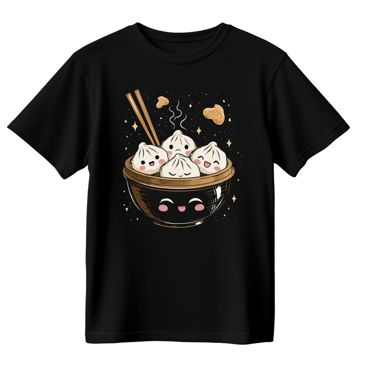 Koszulka Męska Urocze Pierożki - Czarna