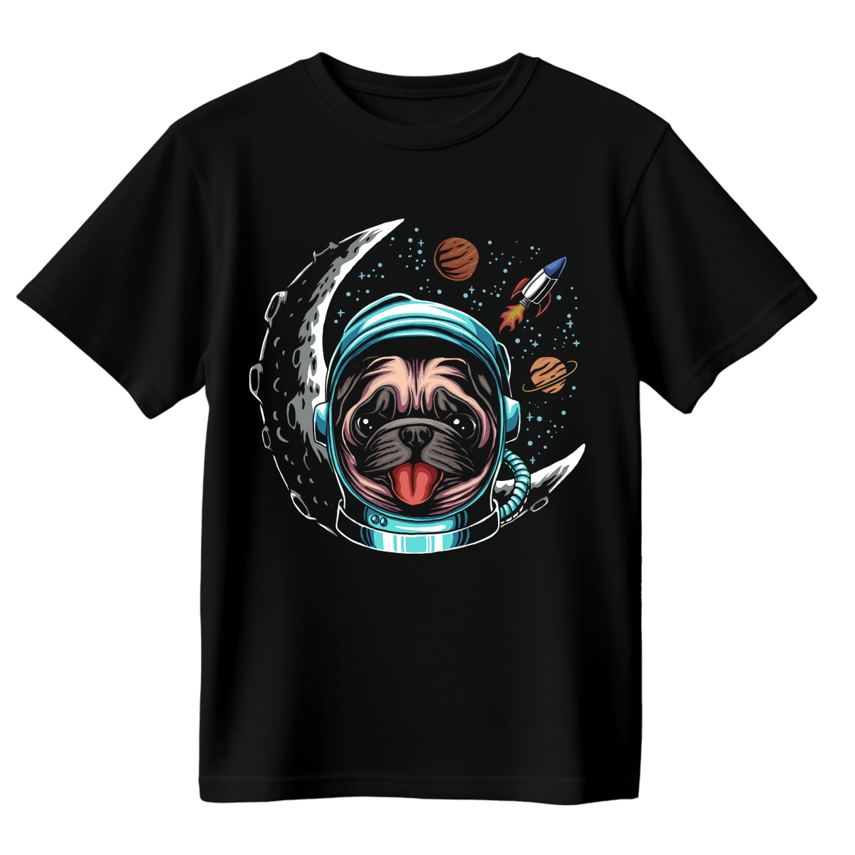 Koszulka Męska Astro Pies - Czarna