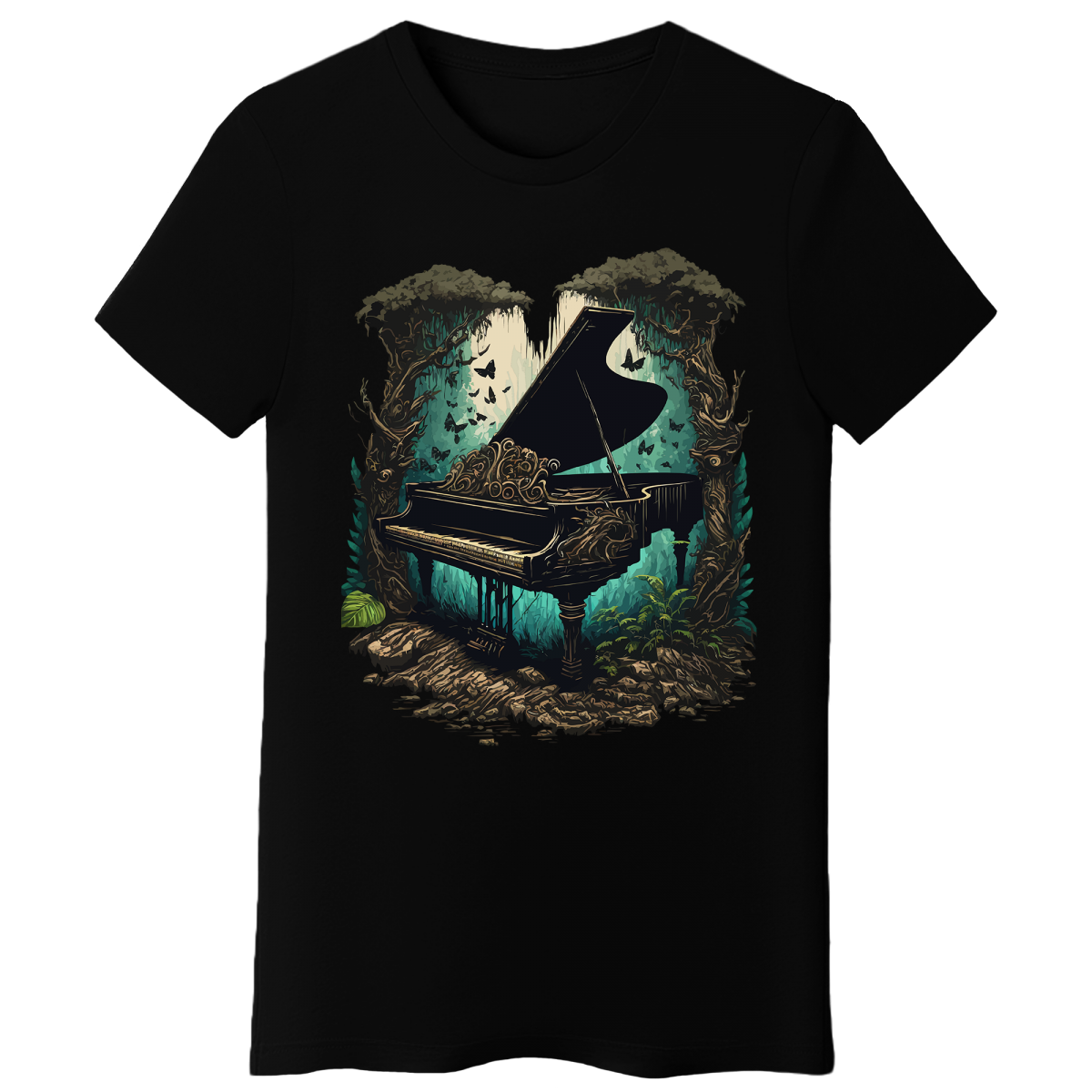 Koszulka Damska Pianino - Czarna