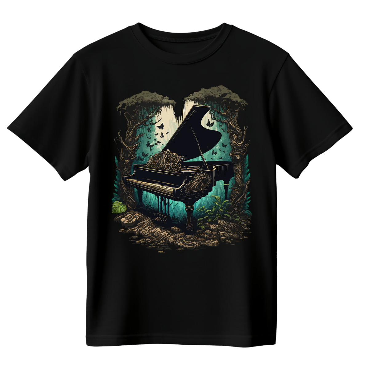 Koszulka Męska Pianino - Czarna