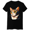 Koszulka Damska Koci Portret - Czarna