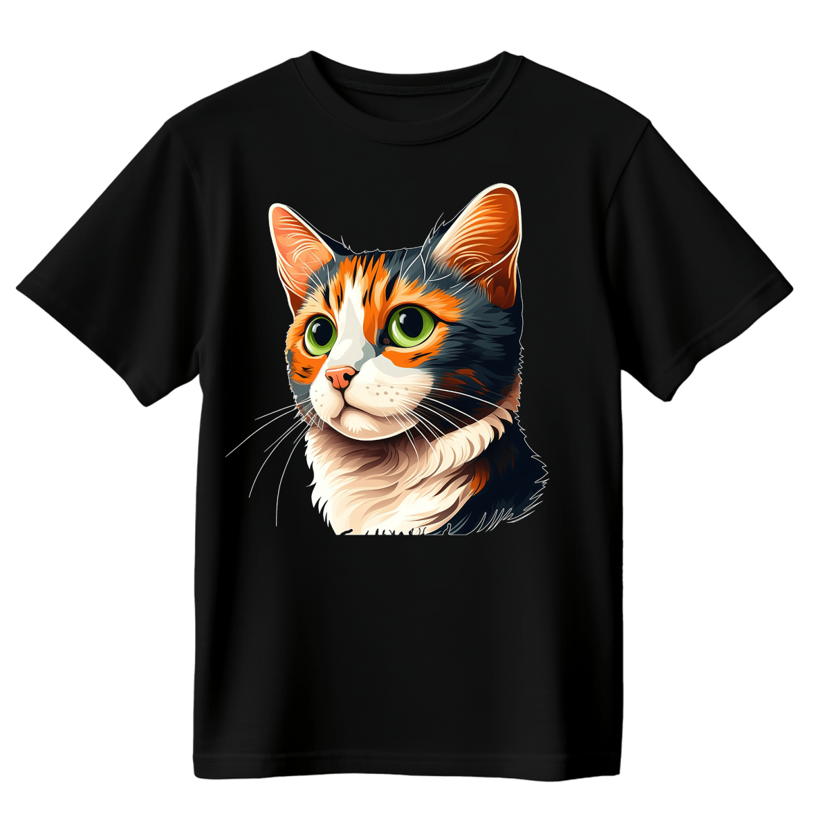 Koszulka Męska Koci Portret - Czarna