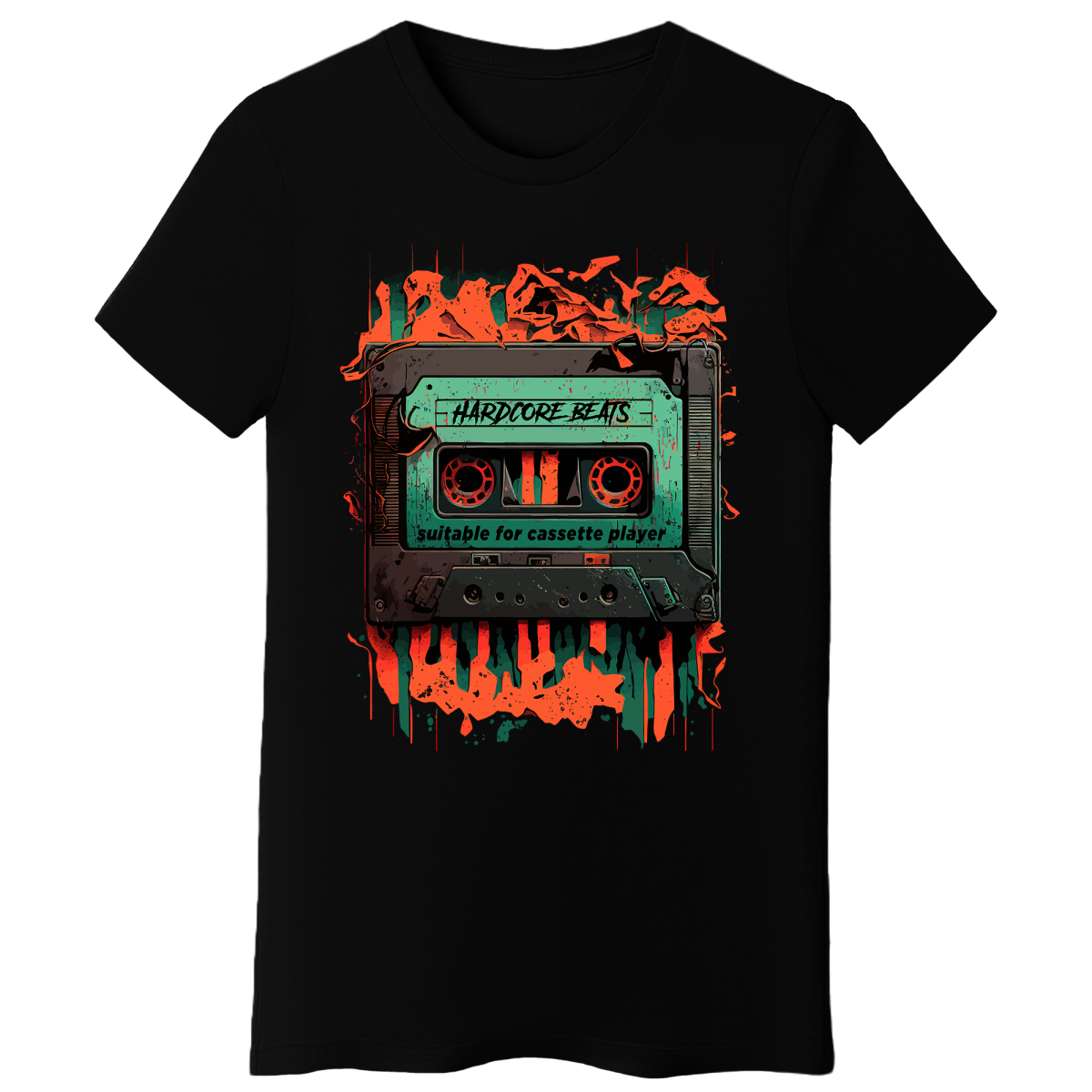 Koszulka Damska Hardcore Beats - Czarna