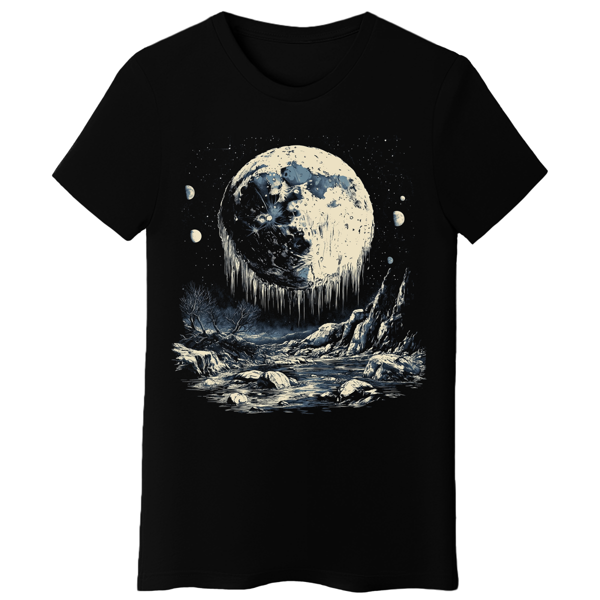 Koszulka Damska Zimna Noc - Czarna