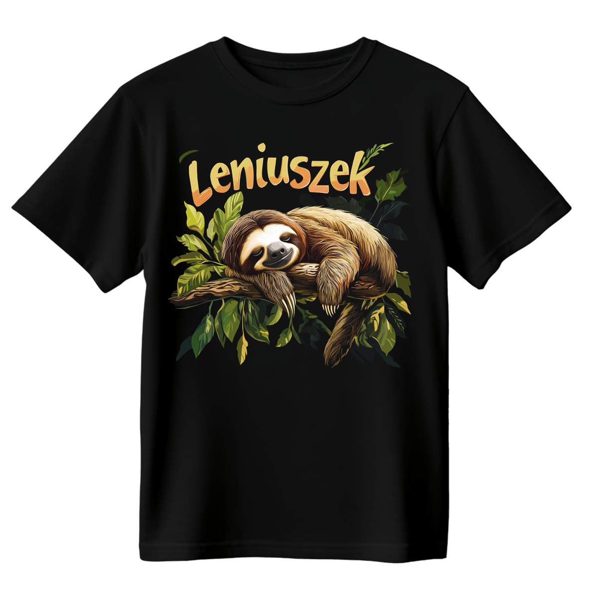 Koszulka Męska Leniuszek - Czarna
