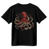 Koszulka Męska Czerwona Ośmiornica - Czarna
