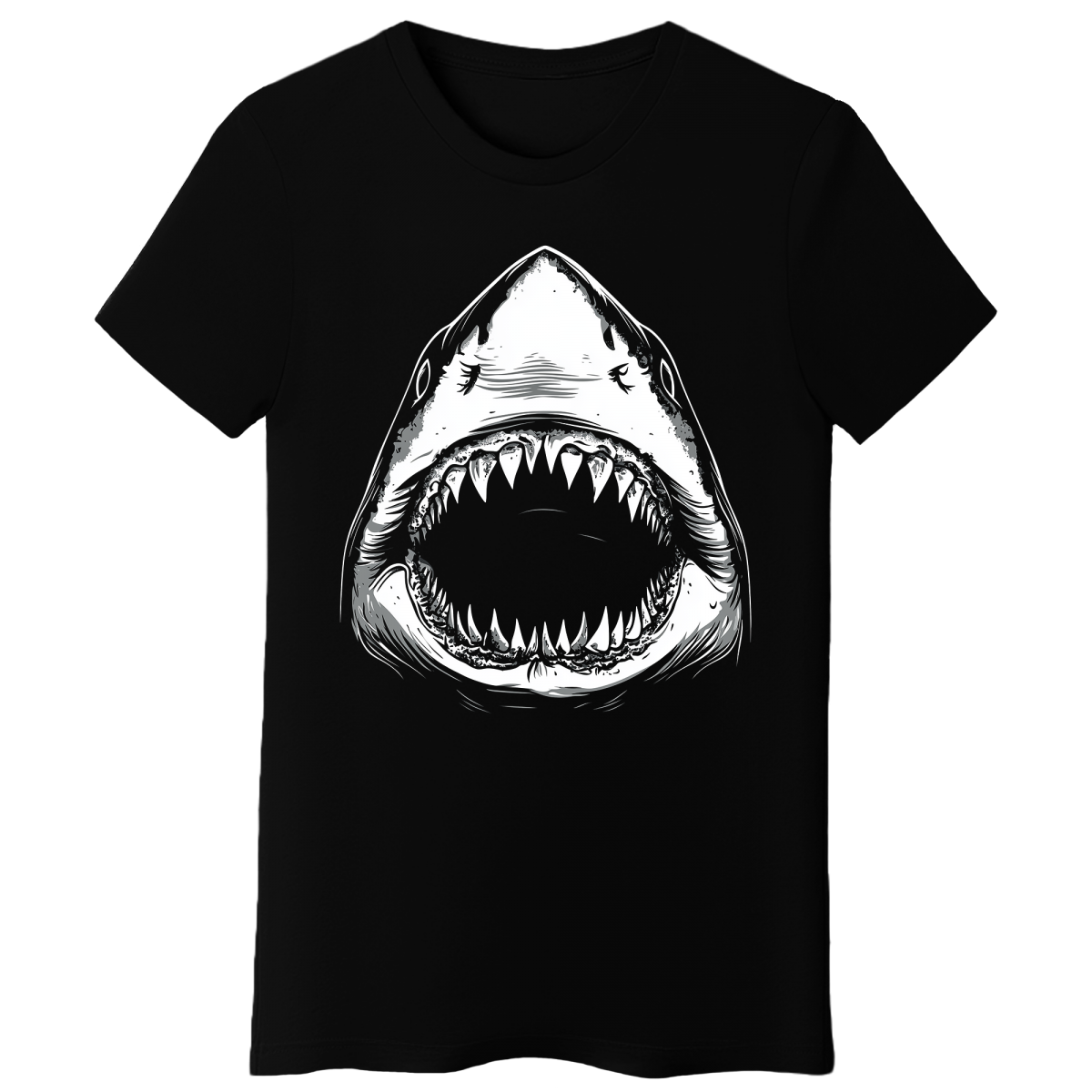 Koszulka Damska Szczęki Rekina - Czarna
