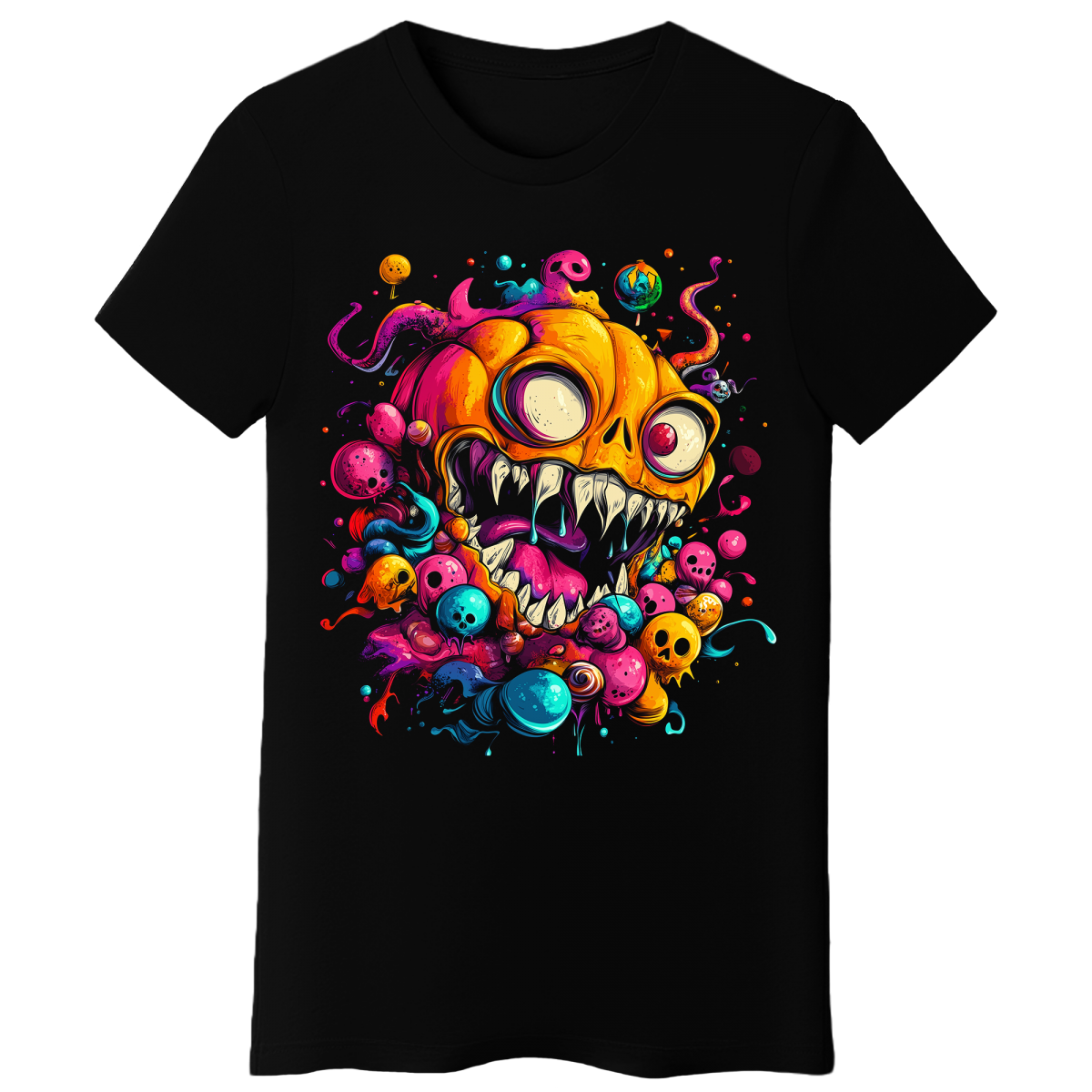 Koszulka Damska Dyniowy Potwór - Czarna