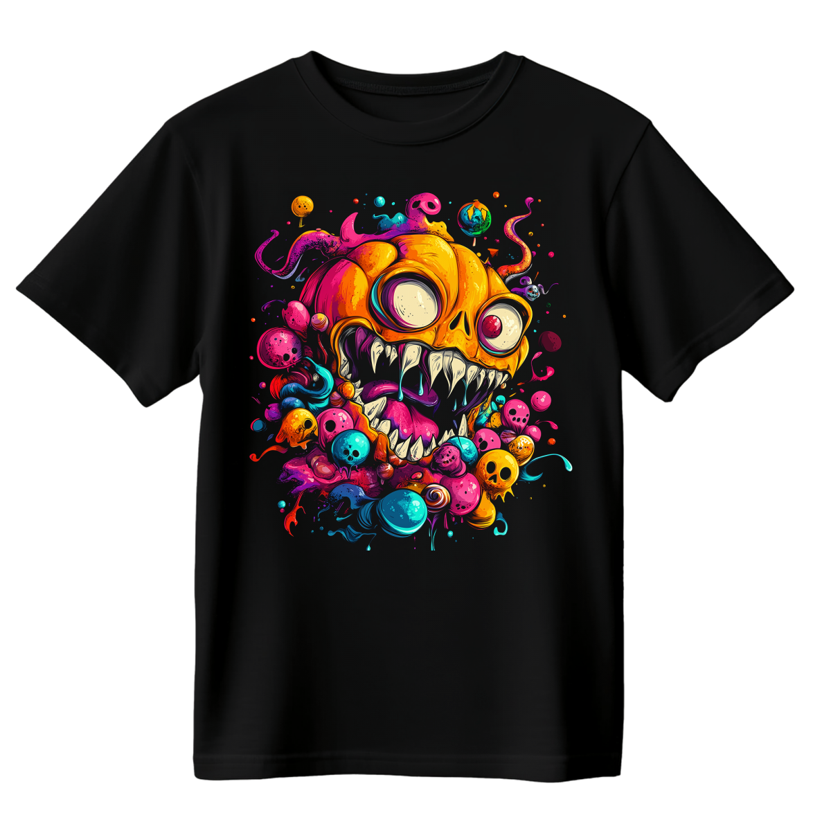 Koszulka Męska Dyniowy Potwór - Czarna