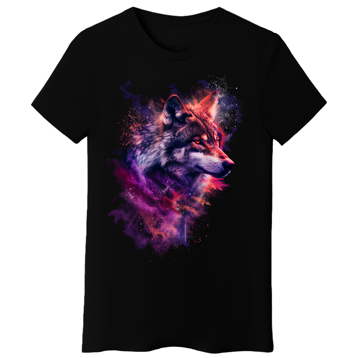 Koszulka Damska Kosmiczny Wilk - Czarna