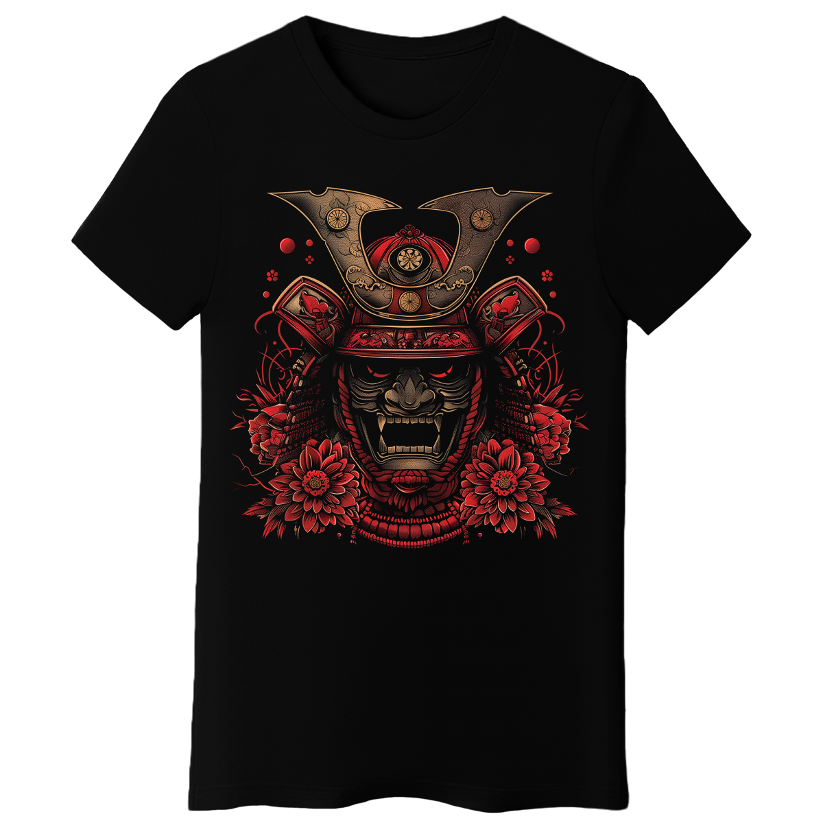 Koszulka Damska Samuraj Czerwieni - Czarna