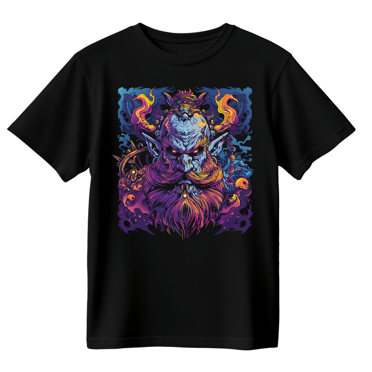 Koszulka Męska Rogaty Król - Czarna