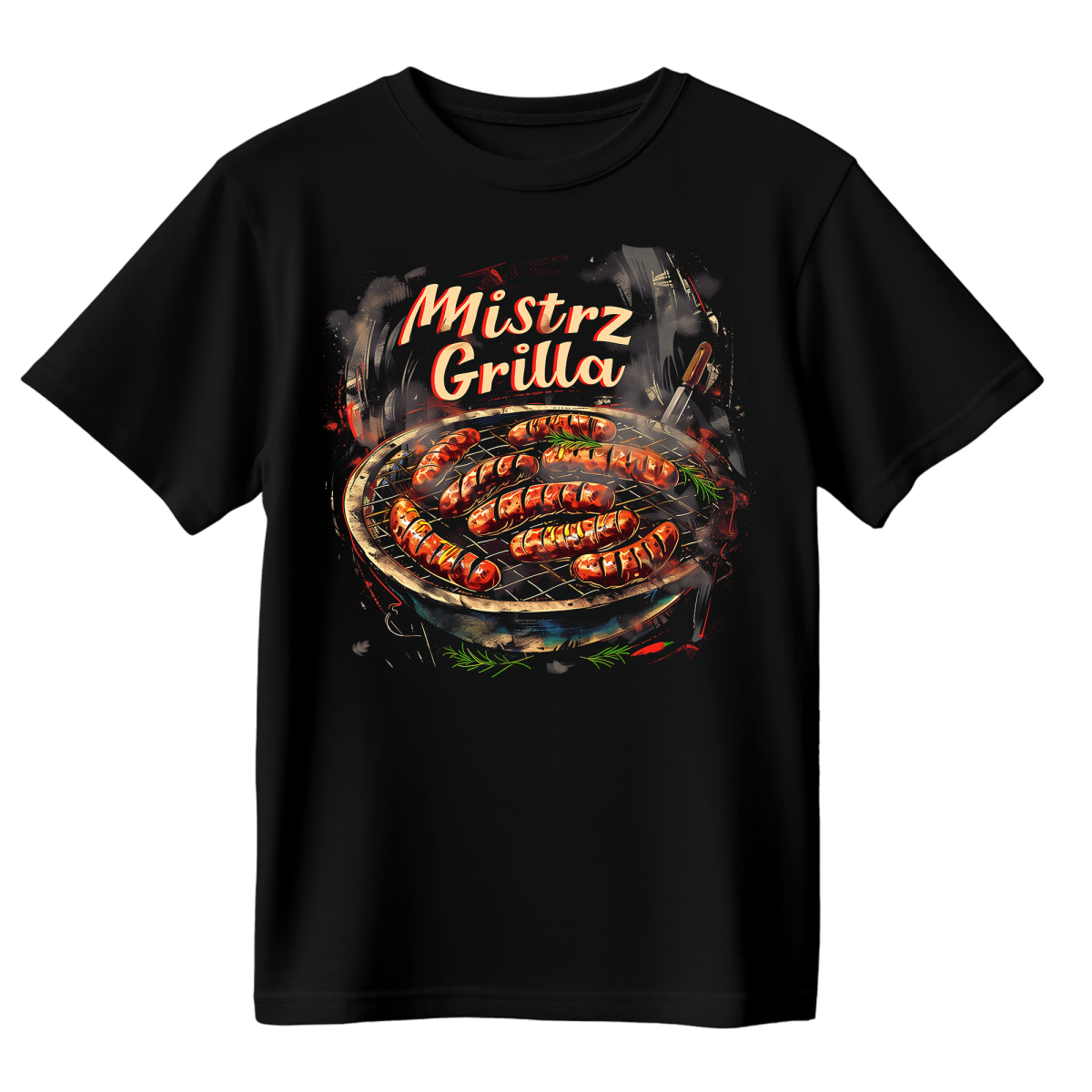 Koszulka Męska Mistrz Grilla - Czarna