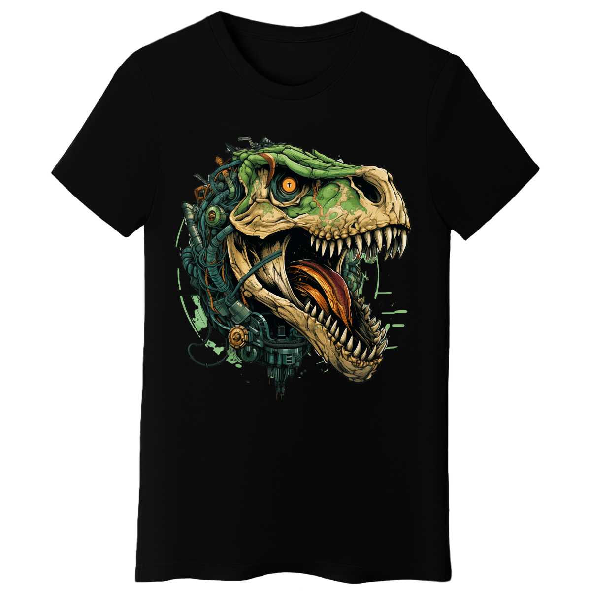 Koszulka Damska Mechaniczny Tyranozaur - Czarna
