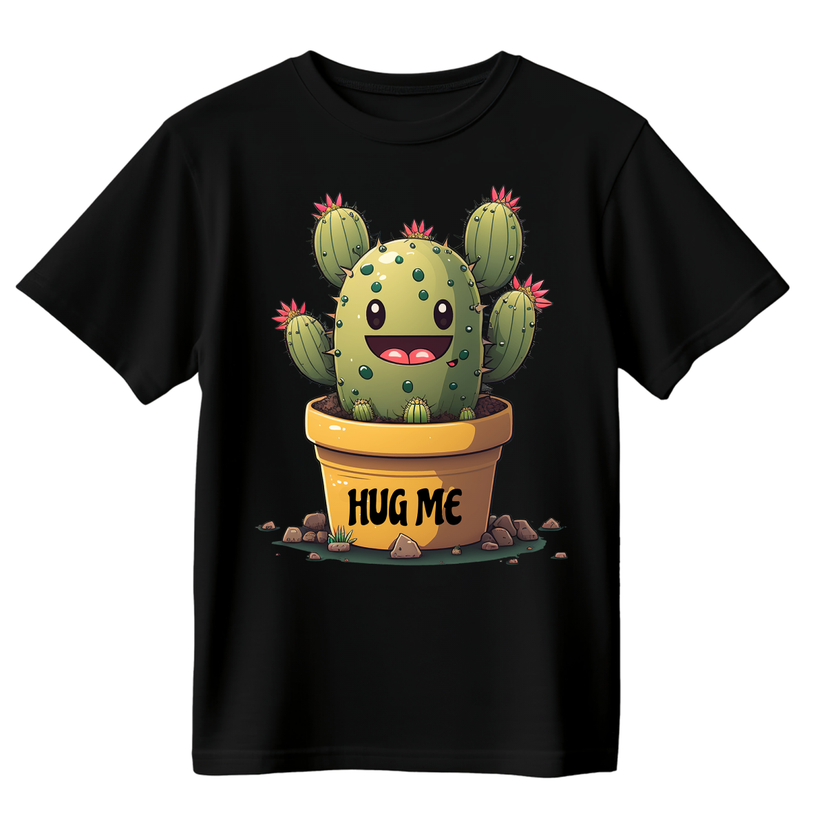 Koszulka Męska Uroczy Kaktus - Czarna