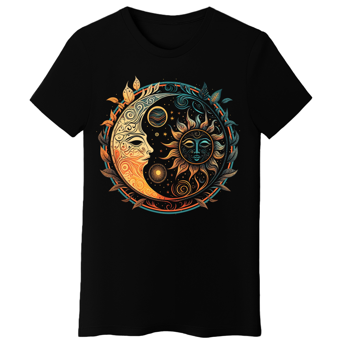 Koszulka Damska Równowaga Dnia I Nocy - Czarna