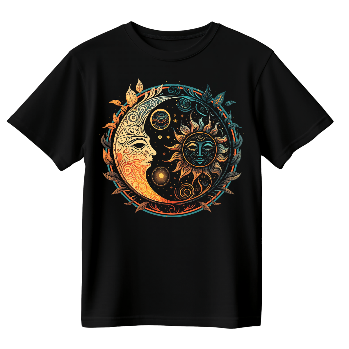 Koszulka Męska Równowaga Dnia I Nocy - Czarna