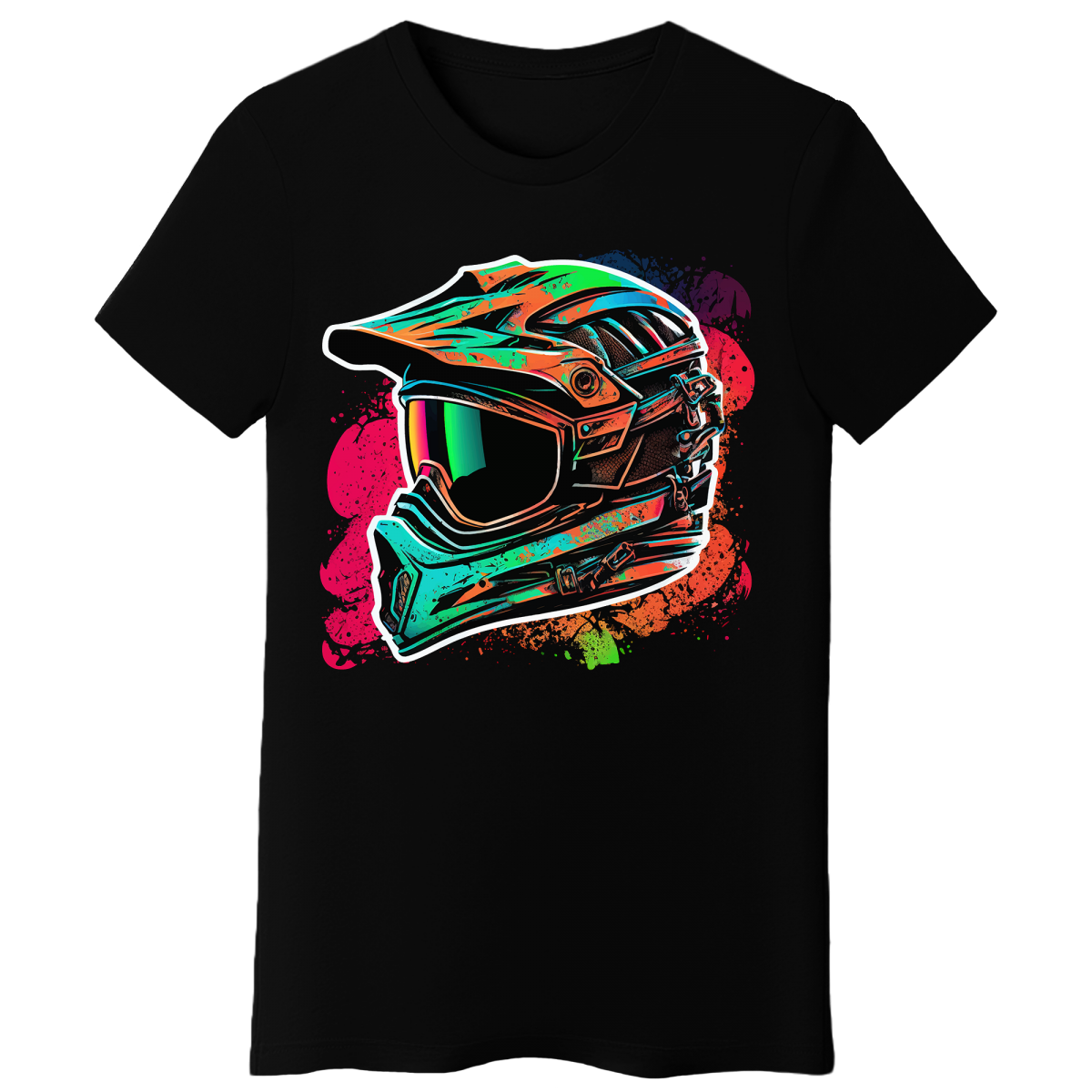 Koszulka Damska Kask Enduro - Czarna