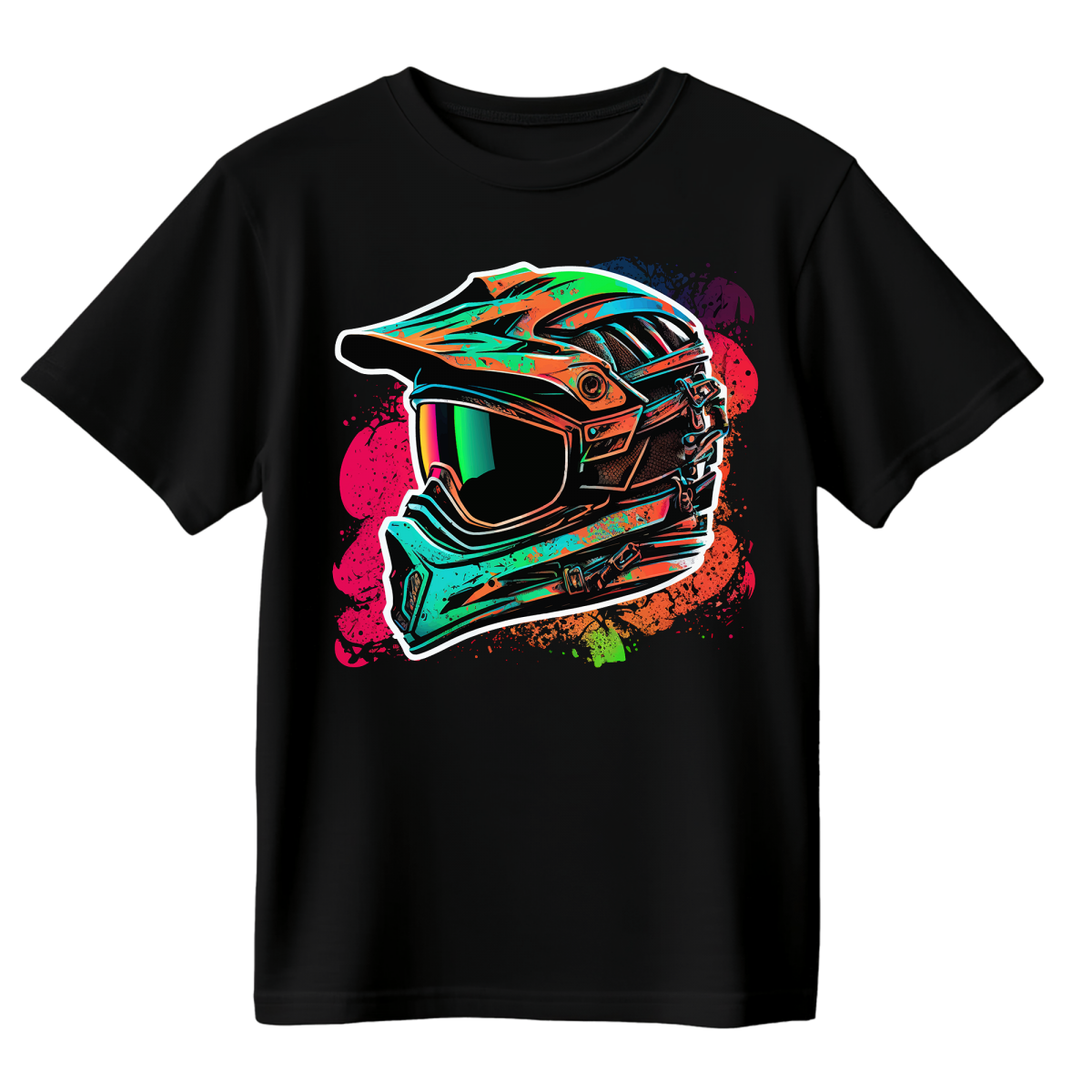 Koszulka Męska Kask Enduro - Czarna