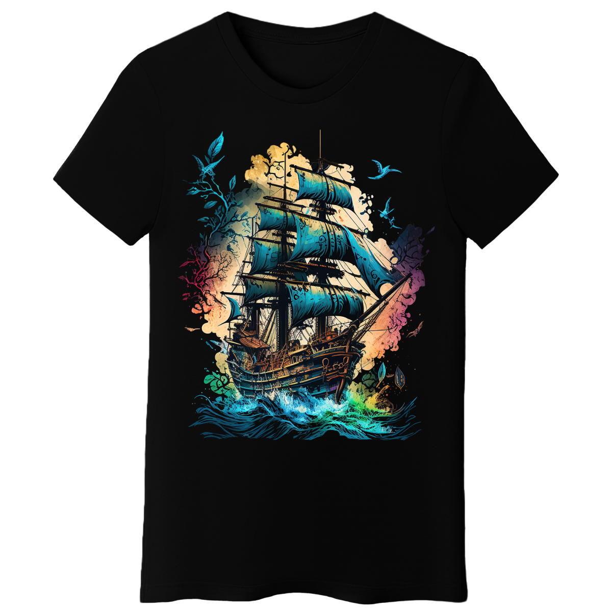 Koszulka Damska Wiatr W Żaglach - Czarna