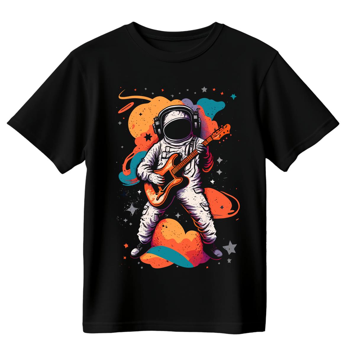 Koszulka Męska Kosmiczny Rock - Czarna