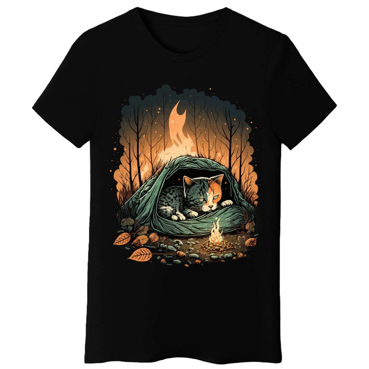 Koszulka Damska Koci Biwak - Czarna