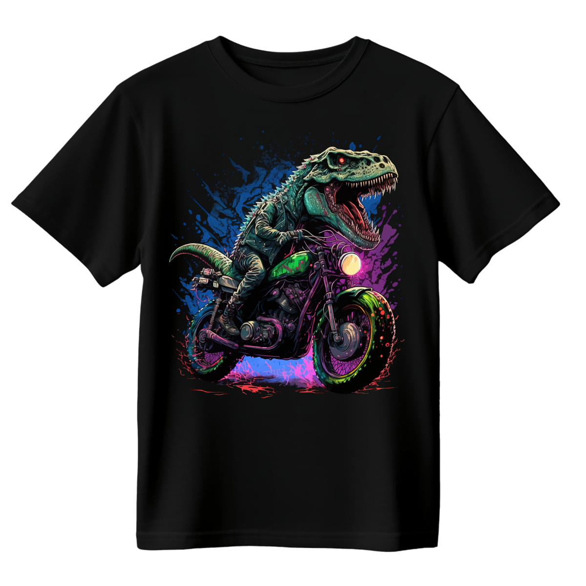 Koszulka Męska Dino Rider - Czarna