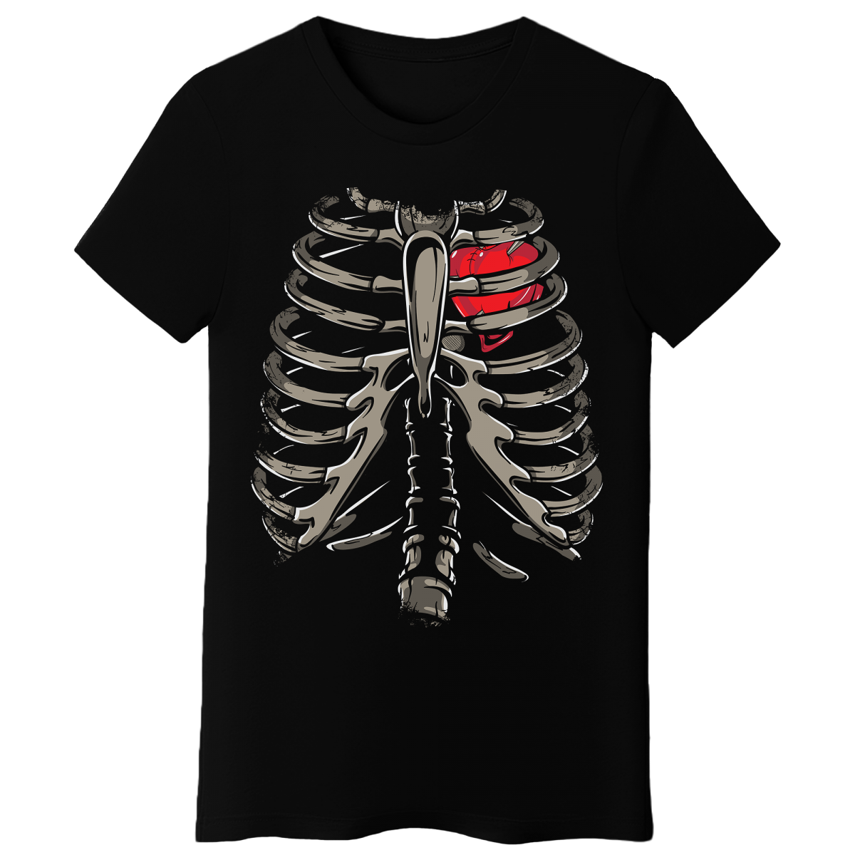 Koszulka Damska Serce W Klatce - Czarna