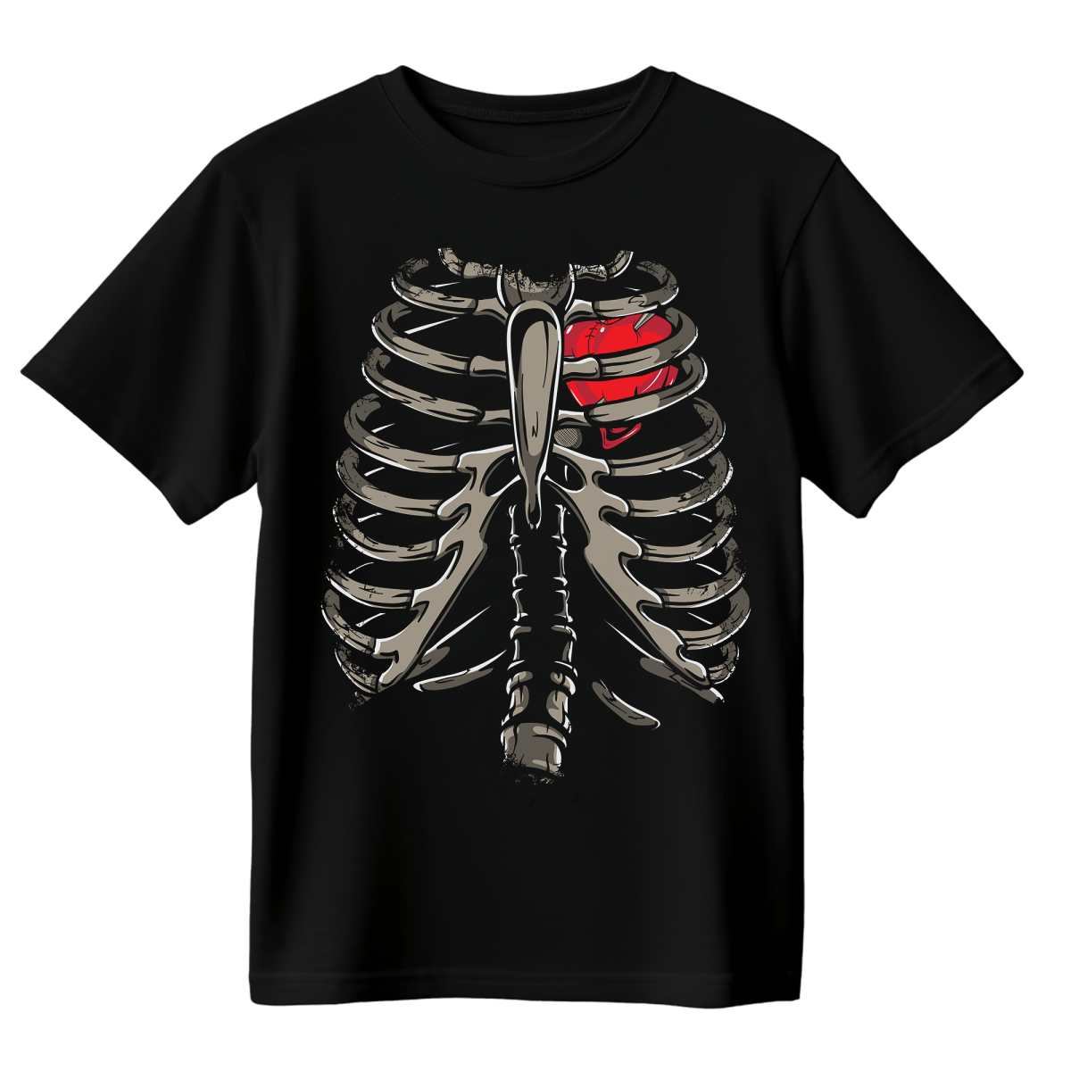 Koszulka Męska Serce W Klatce - Czarna