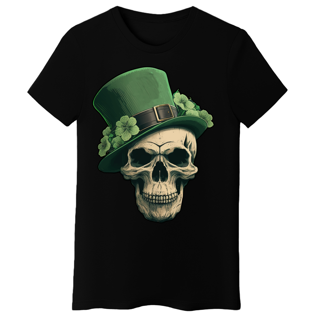 Koszulka Damska Czaszka Szczęścia - Czarna