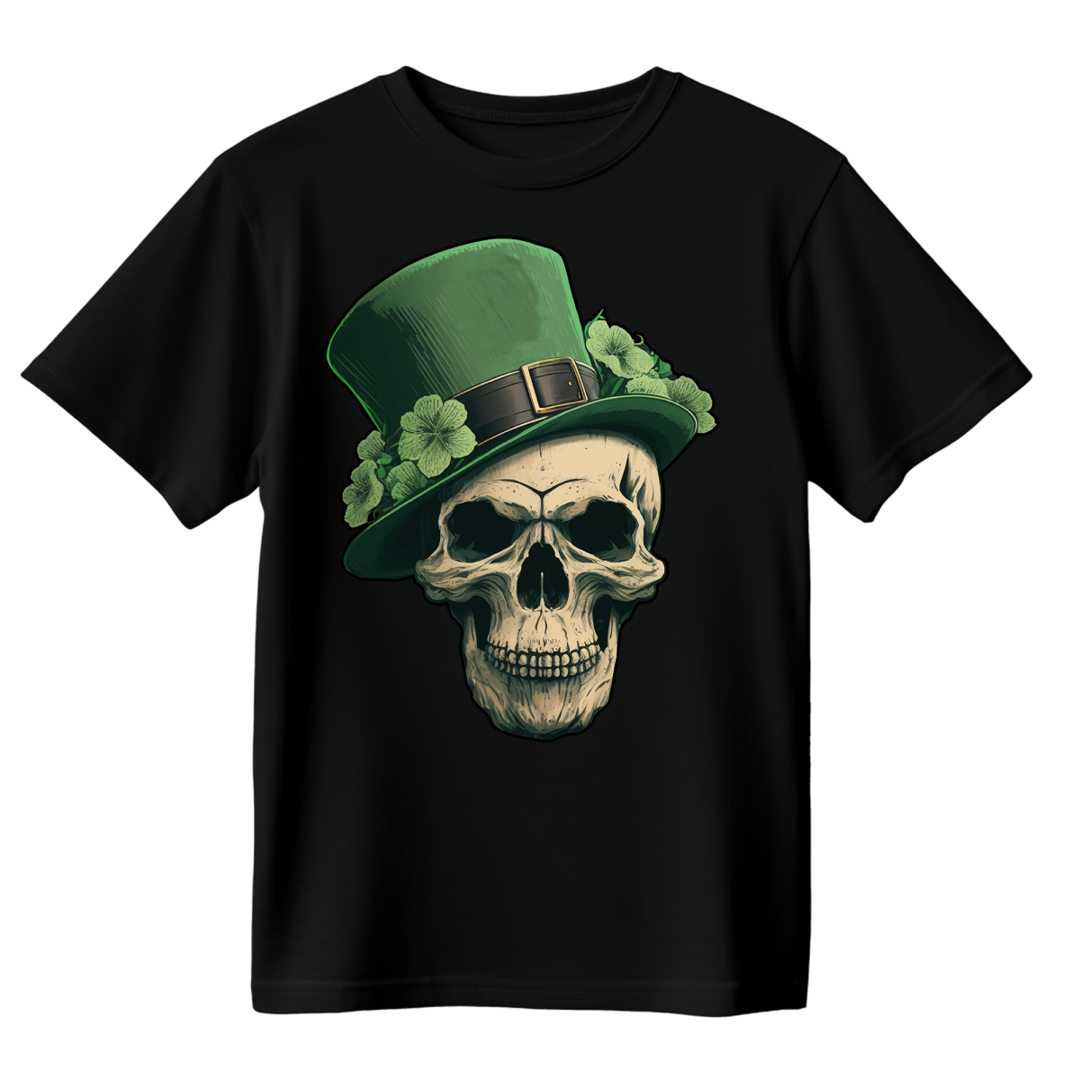 Koszulka Męska Czaszka Szczęścia - Czarna