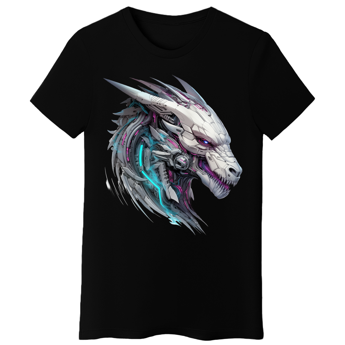 Koszulka Damska Cyber Smok - Czarna