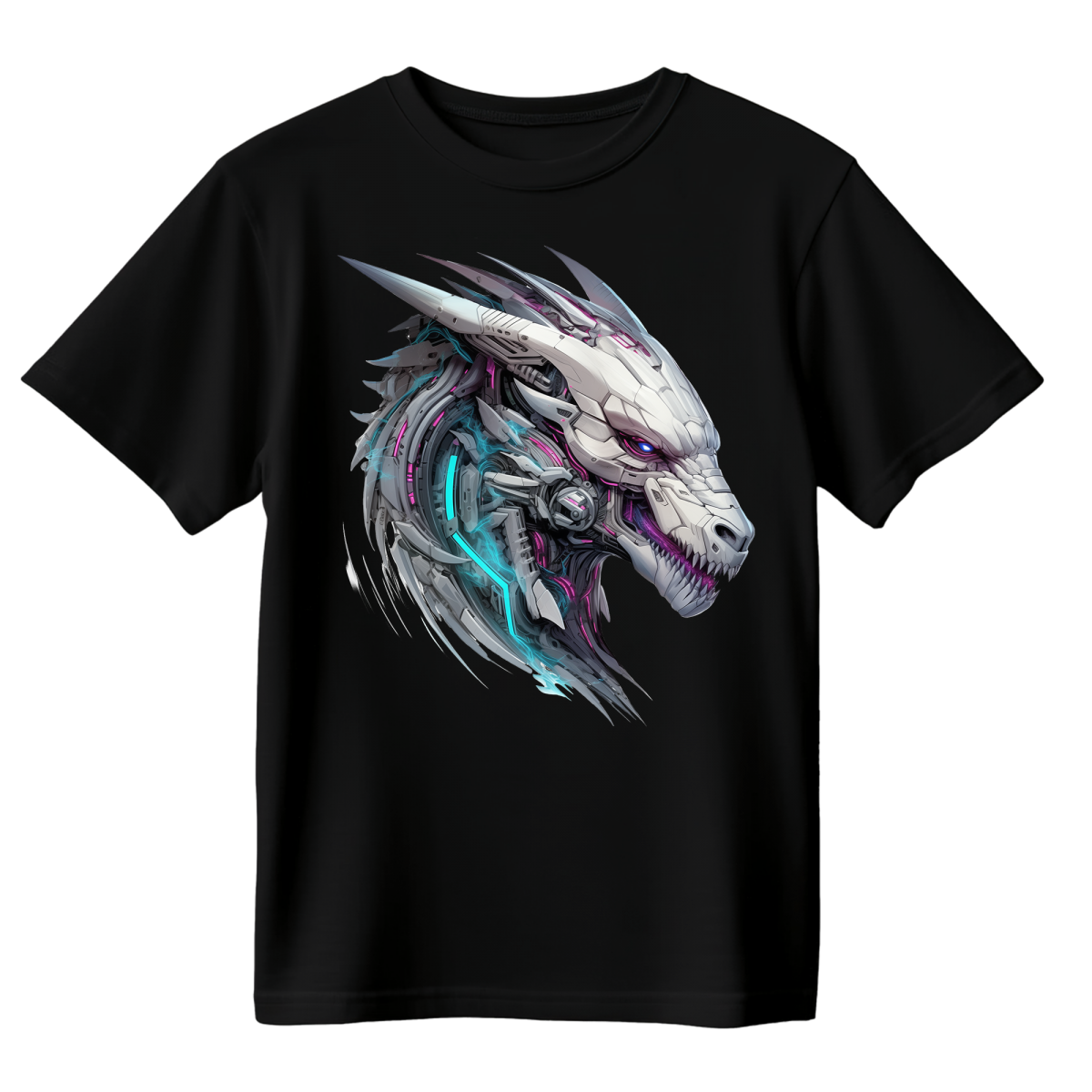 Koszulka Męska Cyber Smok - Czarna