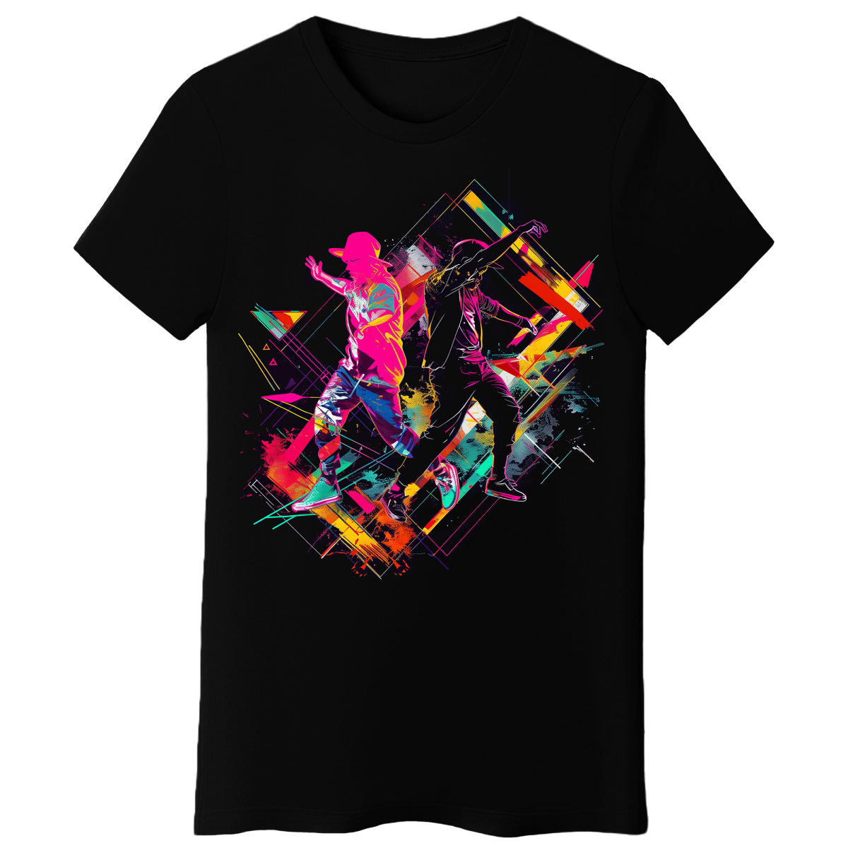 Koszulka Damska Neonowy Taniec - Czarna