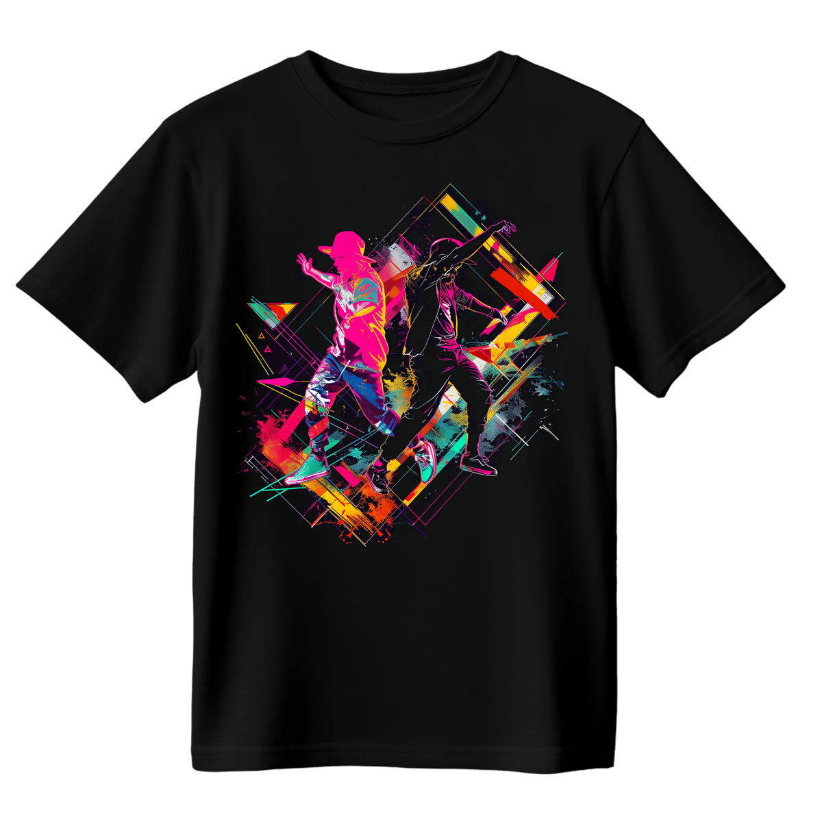 Koszulka Męska Neonowy Taniec - Czarna