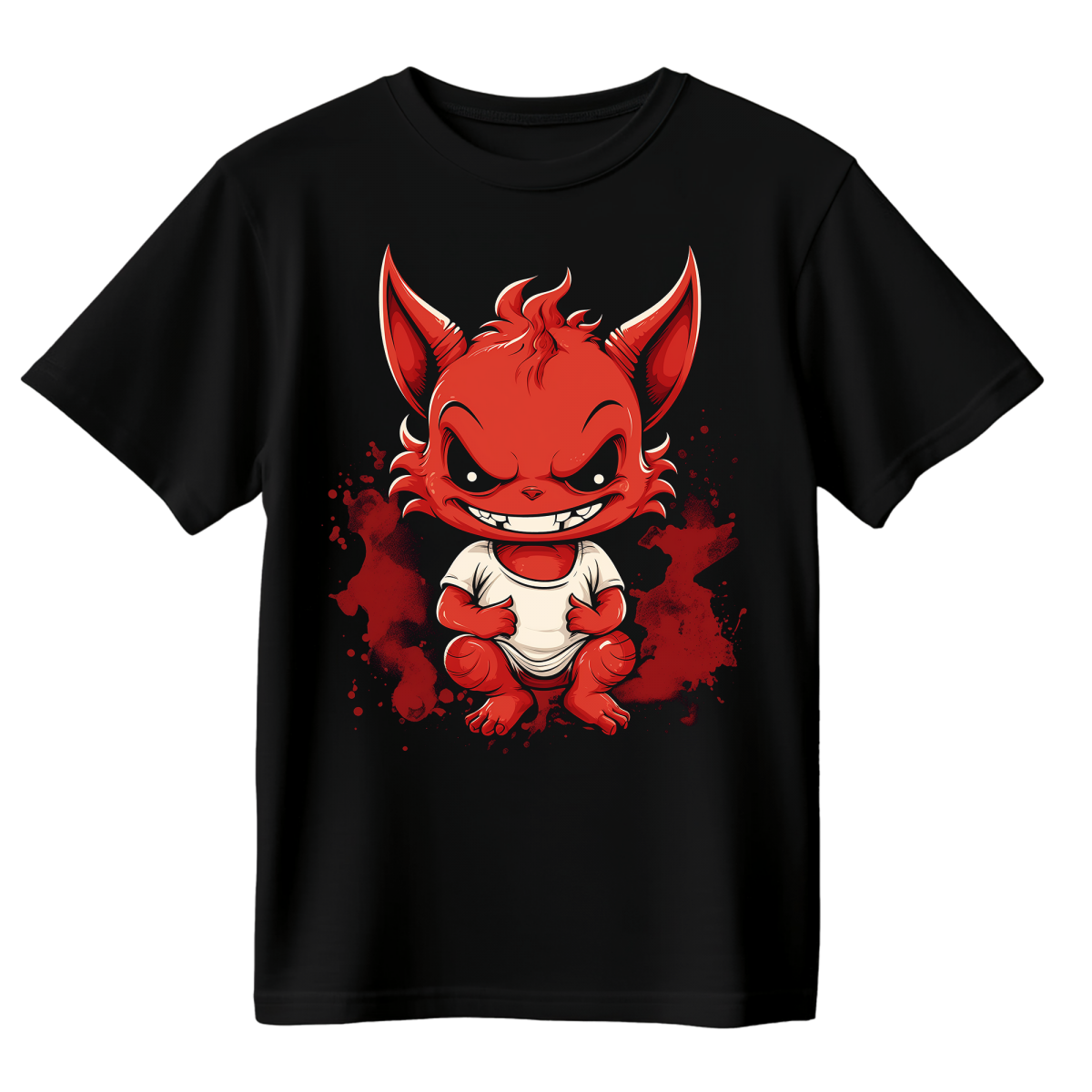 Koszulka Męska Czerwony Diabełek - Czarna