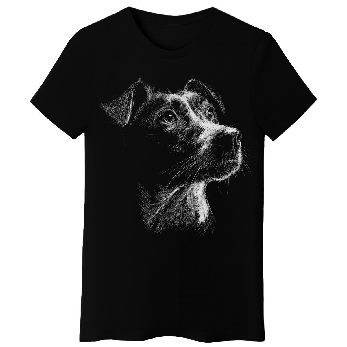 Koszulka Damska Portret Psa - Czarna
