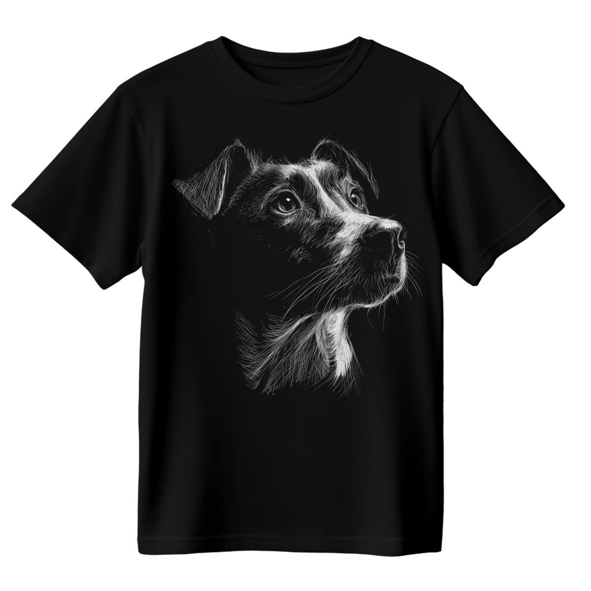 Koszulka Męska Portret Psa - Czarna
