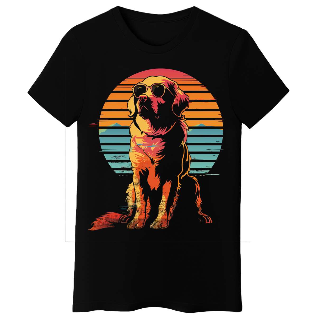 Koszulka Damska Retro Pies - Czarna