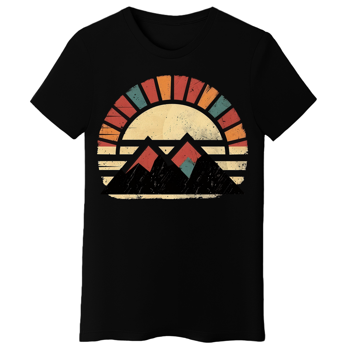 Koszulka Damska Retro Góry - Czarna